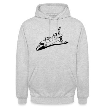 Navette spatiale - Sweat-shirt à capuche unisexe - gris clair chiné - Devant - Alina (178cm) & Michal (187cm)