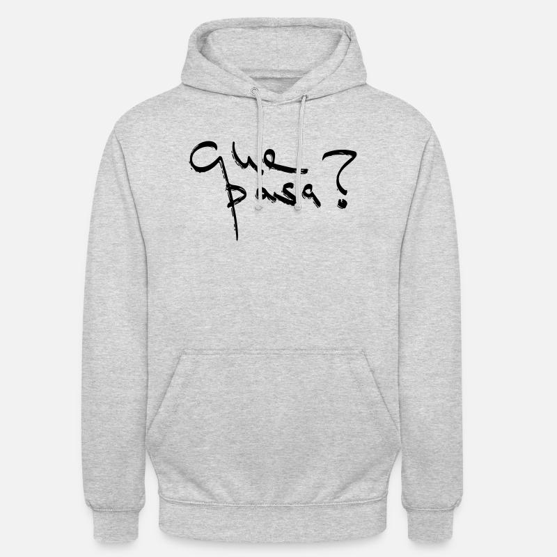 Que Pasa Line Art - Minimalistisk - Luvtröja unisex - ljusgråmelerad
