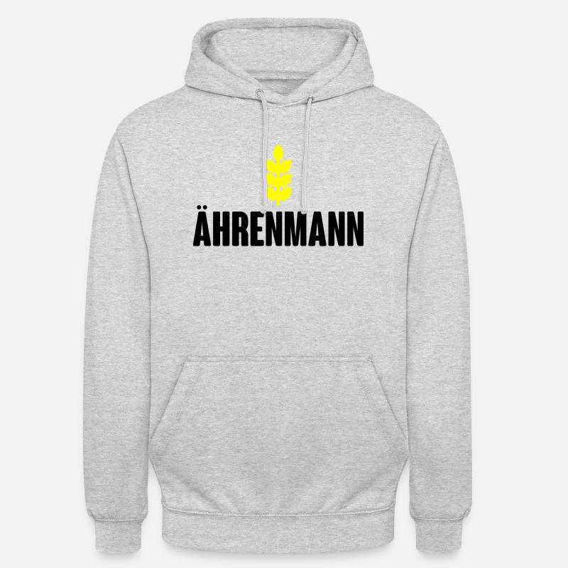 Ährenmann mit Halm dunkel - Unisex Hoodie - Hellgrau meliert