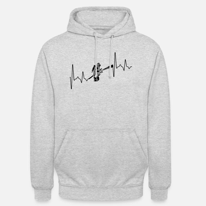 Fréquence cardiaque de pompier - Sweat-shirt à capuche unisexe - gris clair chiné