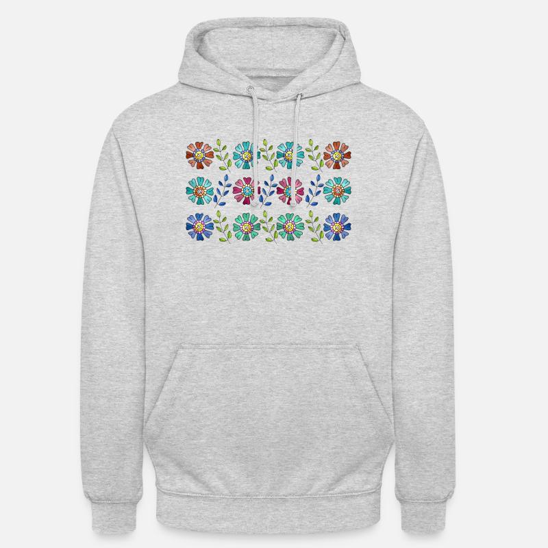 Fleur - Sweat-shirt à capuche unisexe - gris clair chiné