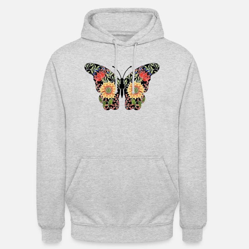 Papillon - Sweat-shirt à capuche unisexe - gris clair chiné