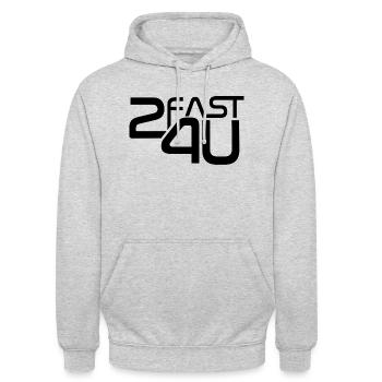 Logo 2fast4U - Sweat-shirt à capuche unisexe - gris clair chiné - Devant - Alina (178cm) & Michal (187cm)