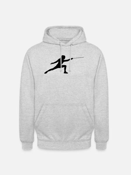 Fechten - Unisex Hoodie - Hellgrau meliert