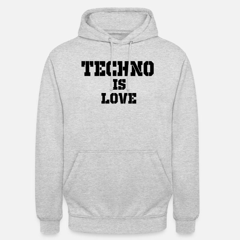 la techno c'est l'amour - Sweat-shirt à capuche unisexe - gris clair chiné