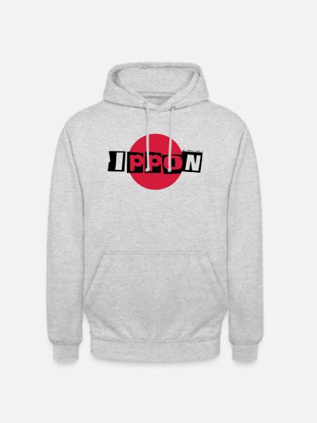 ippon - Sweat-shirt à capuche unisexe - gris clair chiné