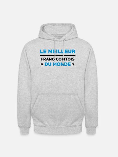 Franche-comté / Franc-Comtois / Franc-Comtoise - Sweat-shirt à capuche unisexe - gris clair chiné