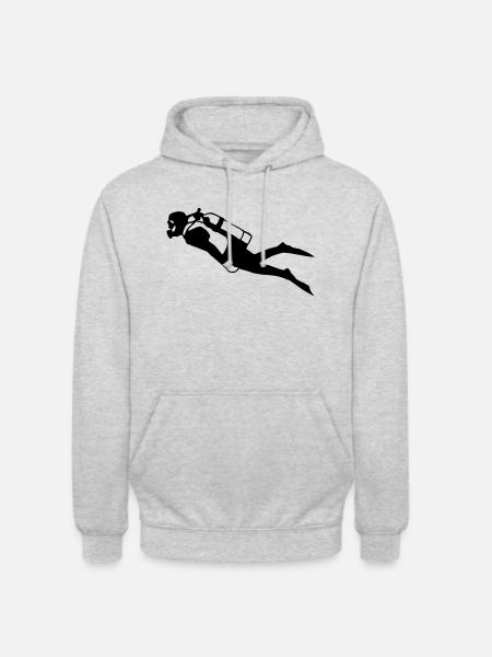 diver - taucher - Unisex Hoodie - Hellgrau meliert