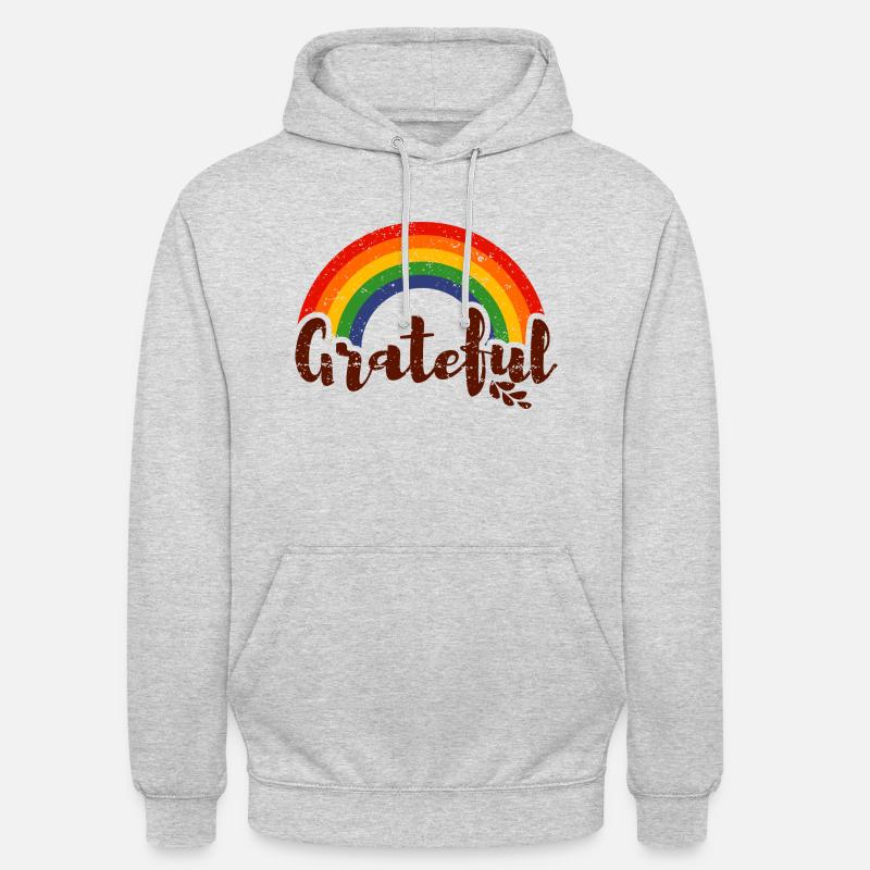 dankbarer Regenbogen LGBT - Unisex Hoodie - Hellgrau meliert