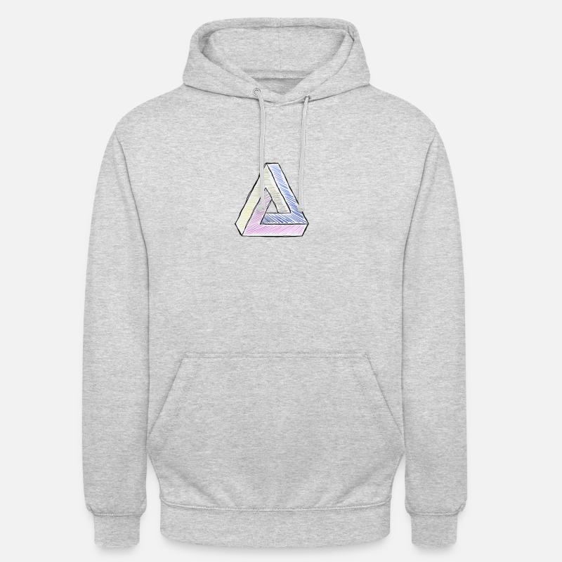 Penrose triangle impossible triangle as a comic Unisex Hoodie