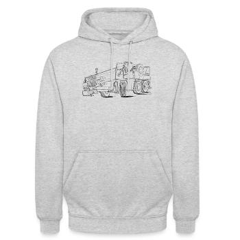 Mobilkran Autokran Terex Citikran AC 40 - Unisex Hoodie - Hellgrau meliert - Vorne - Alina (178cm) & Michal (187cm)
