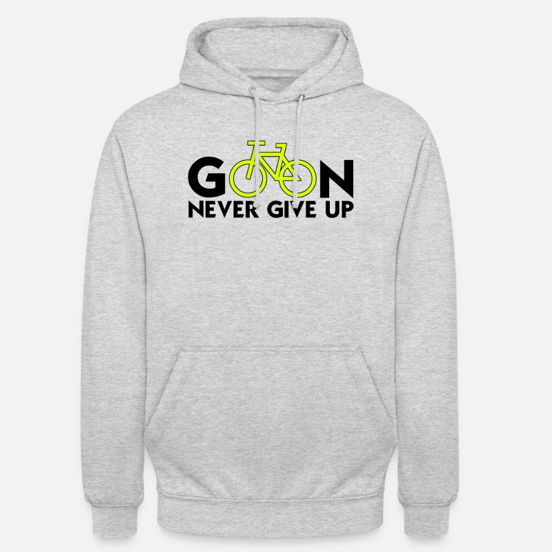 continuer ne jamais abandonner (cyclisme) penser positif - Sweat-shirt à capuche unisexe - gris clair chiné