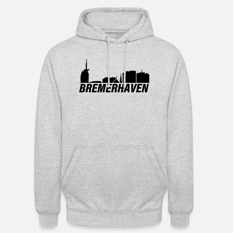Fischtown Bremerhaven Skyline 2 - Unisex Hoodie - Hellgrau meliert