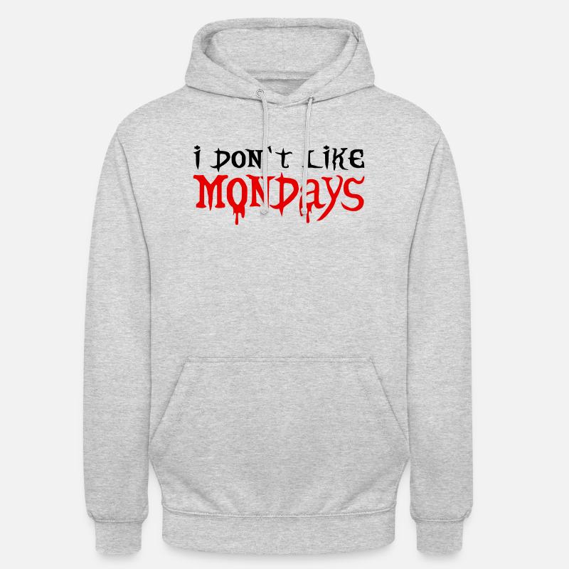 Je n’aime pas les lundis - Sweat-shirt à capuche unisexe - gris clair chiné
