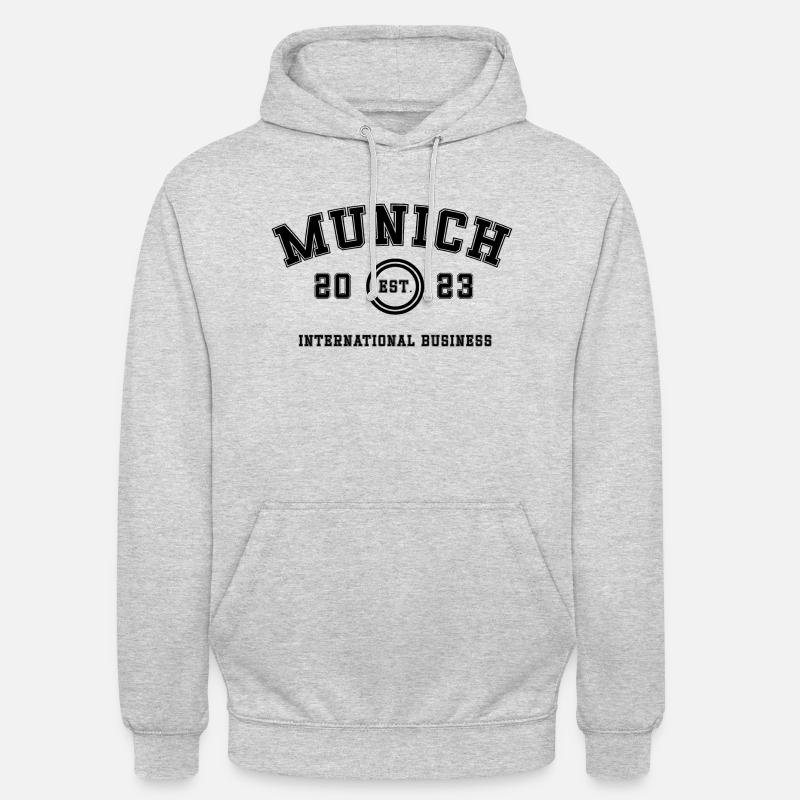 Studium in München: BWL, 2023 - Unisex Hoodie - Hellgrau meliert