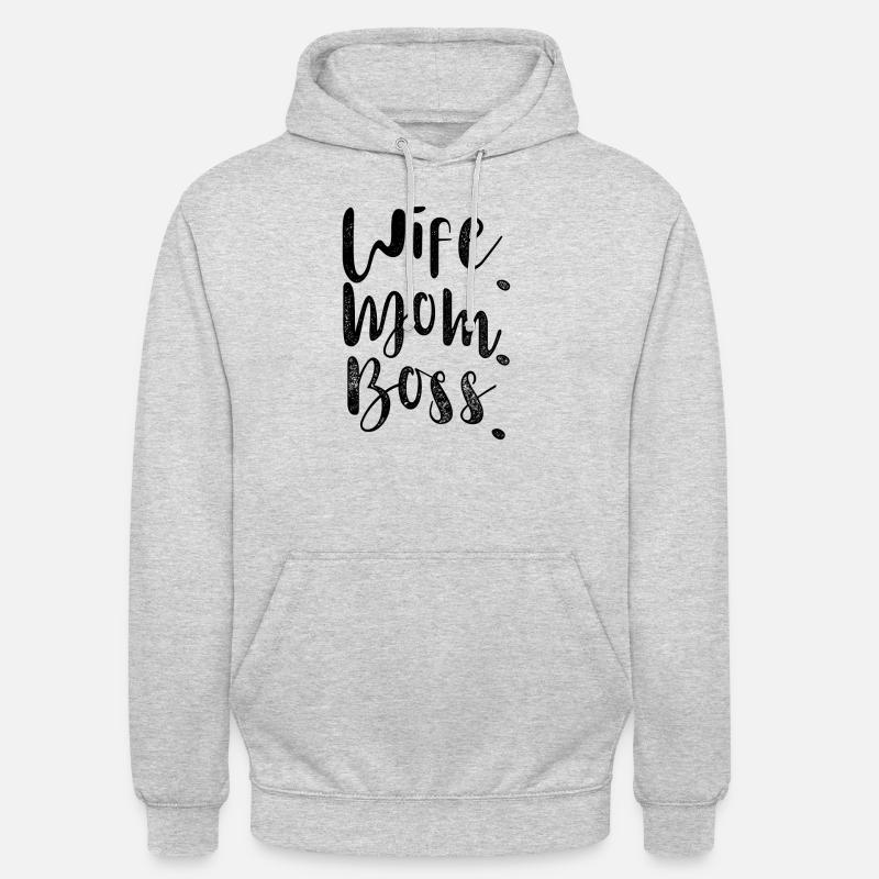 Frau. Mutter. Chef. - Unisex Hoodie - Hellgrau meliert