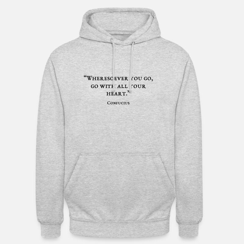 Citation du philosophe - Sweat-shirt à capuche unisexe - gris clair chiné