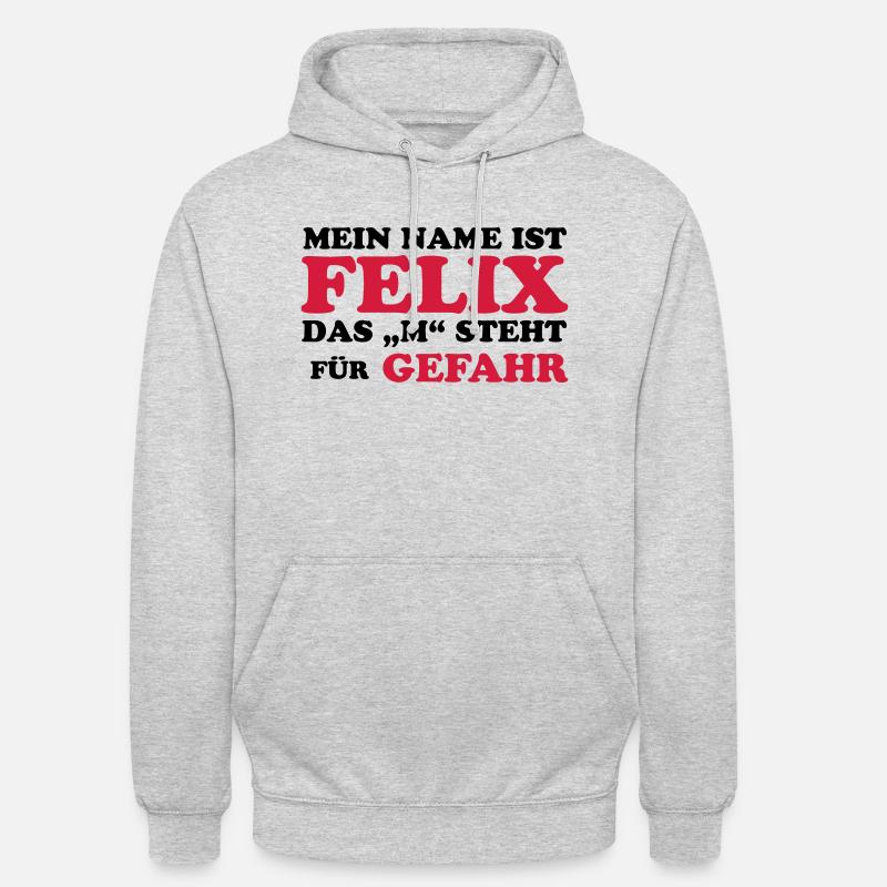 Felix risque "M" - Sweat-shirt à capuche unisexe - gris clair chiné