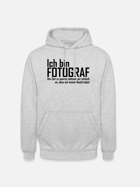 Fotograf Sprüche - Unisex Hoodie - Hellgrau meliert
