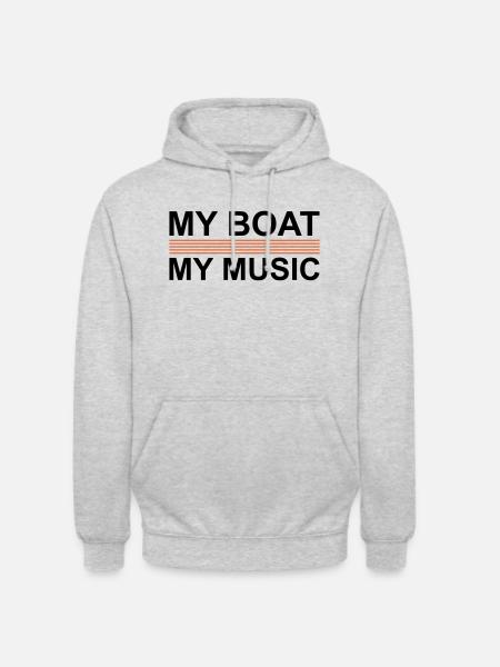 my boat - my music - Unisex Hoodie - Hellgrau meliert