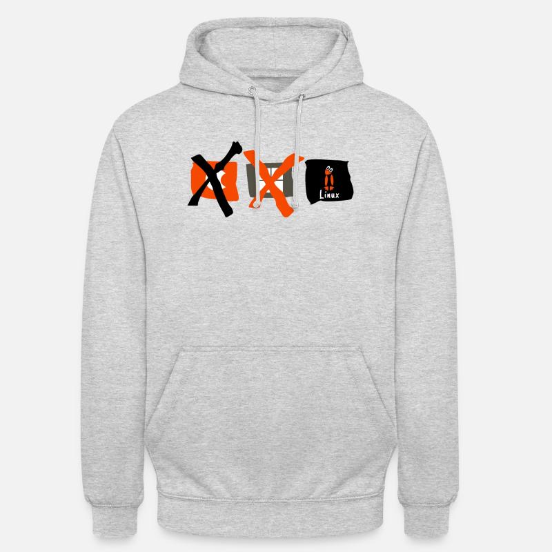 Linux le choix - Sweat-shirt à capuche unisexe - gris clair chiné