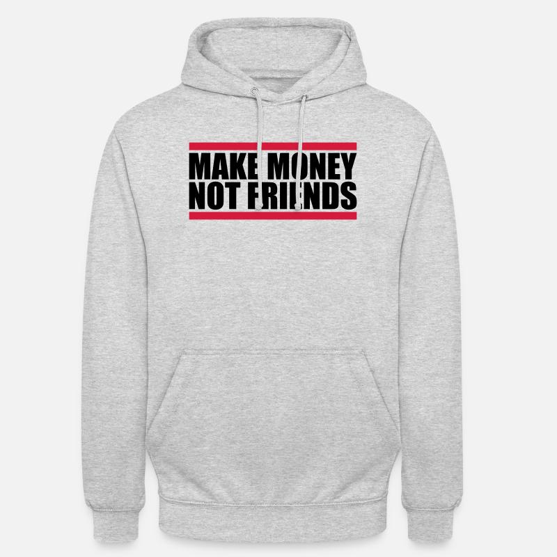 Gagner de l’argent en disant - Sweat-shirt à capuche unisexe - gris clair chiné