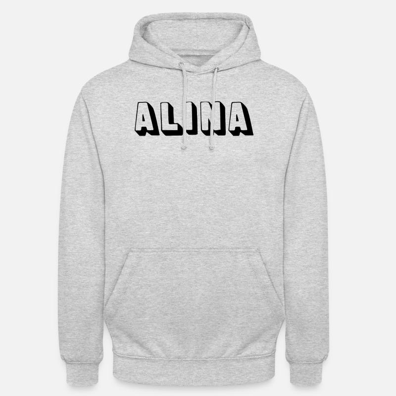 Nom - Alina - Sweat-shirt à capuche unisexe - gris clair chiné