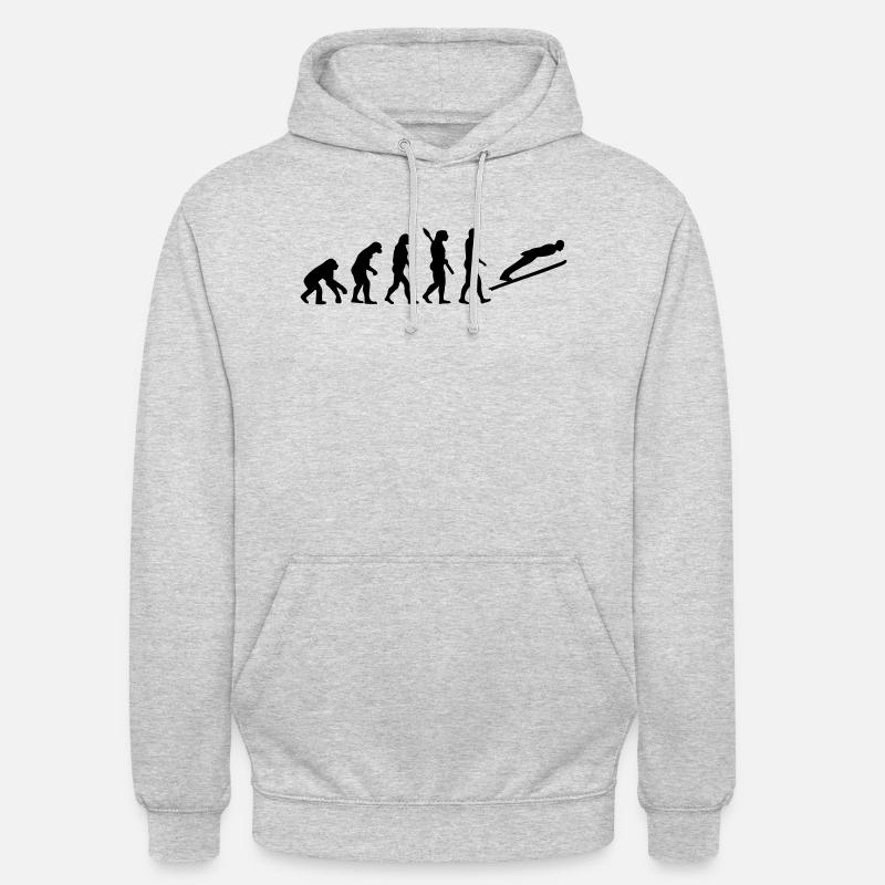 Évolution Saut à ski - Sweat-shirt à capuche unisexe - gris clair chiné