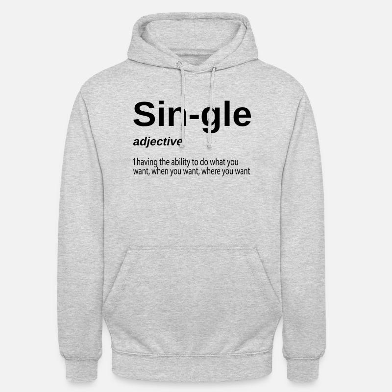 funny single definition-single definition - Unisex Hoodie - light heather grey