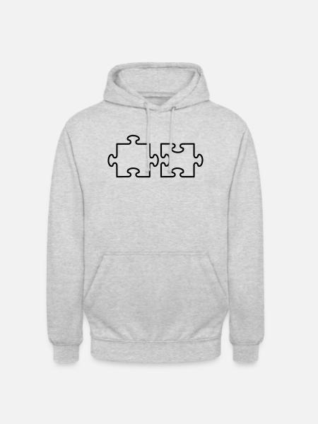 2 Puzzle Teile - Unisex Hoodie - light heather grey