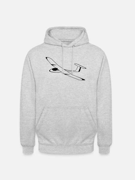 segelflugzeug - Unisex Hoodie - Hellgrau meliert