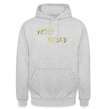 NOW WHAT?! - Unisex Hoodie - Hellgrau meliert - Vorne - Alina (178cm) & Michal (187cm)