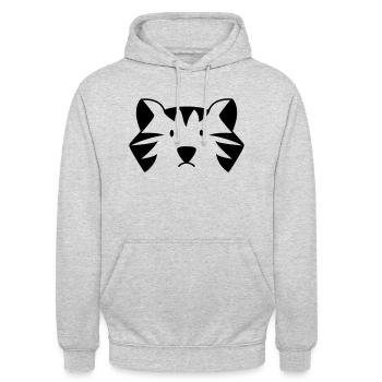 tigre - Sweat-shirt à capuche unisexe - gris clair chiné - Devant - Alina (178cm) & Michal (187cm)