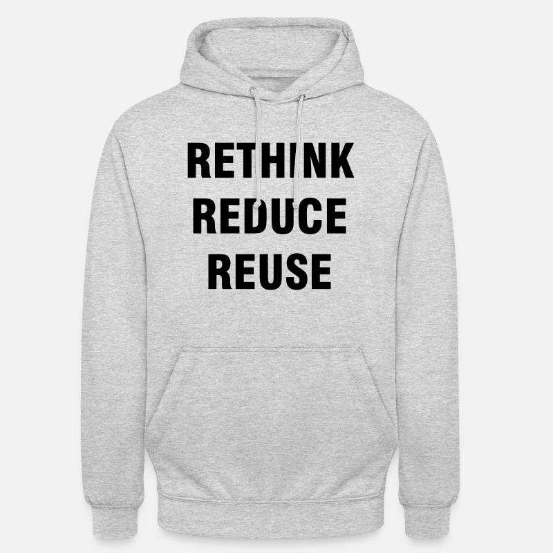REPENSER RÉDUIRE LA RÉUTILISATION - Sweat-shirt à capuche unisexe - gris clair chiné