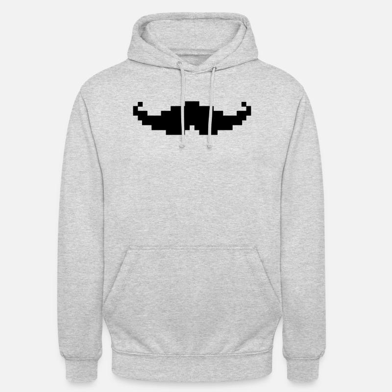 Schnurrbart pixel geek - Unisex Hoodie - Hellgrau meliert
