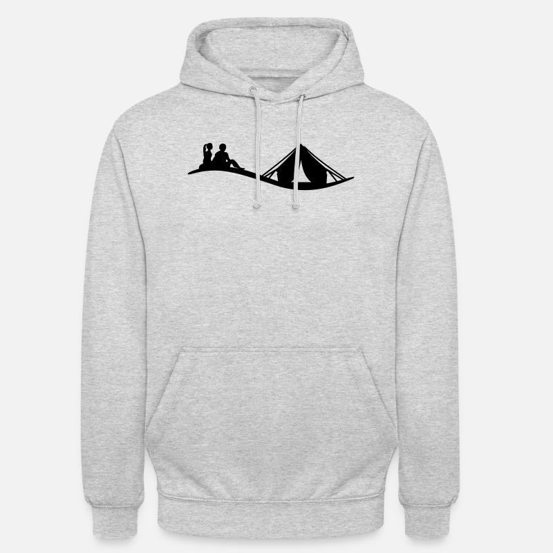 Freizeit - Camping - Unisex Hoodie - Hellgrau meliert
