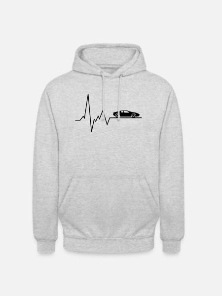 hearbeat car - Unisex Hoodie - light heather grey