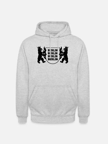 berlin wappen 1 - Unisex Hoodie - Hellgrau meliert