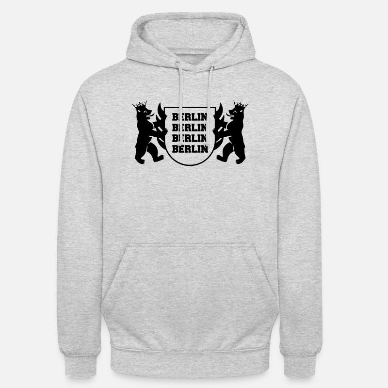 Armoiries de Berlin 1 - Sweat-shirt à capuche unisexe - gris clair chiné