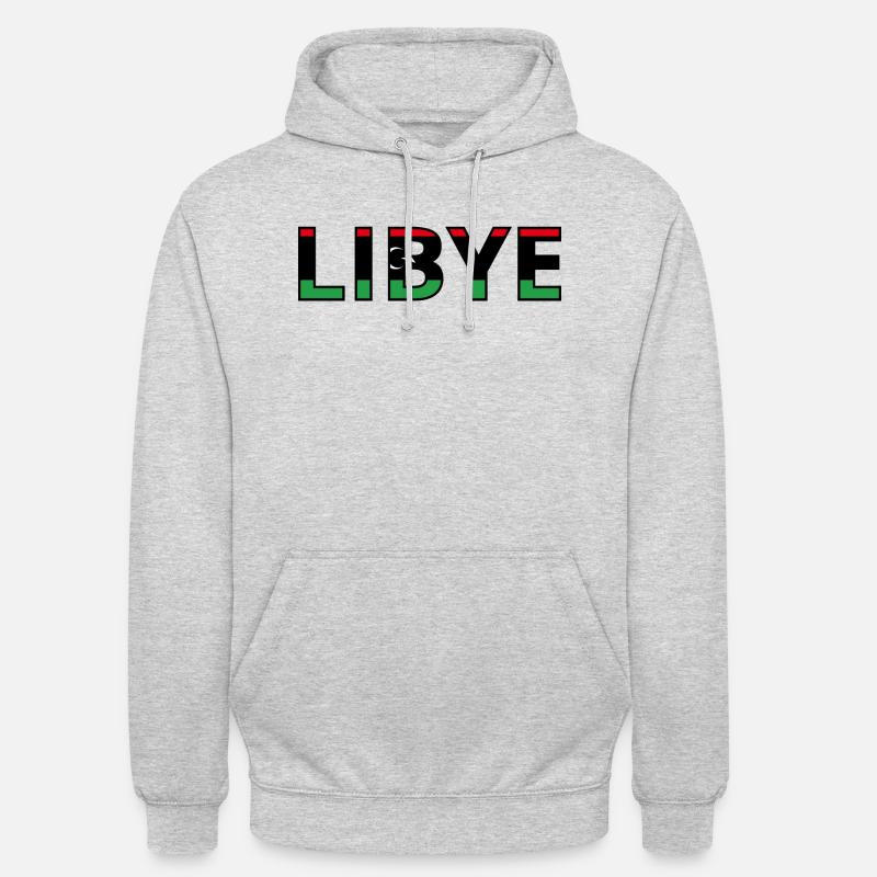 Drapeau Libye - Sweat-shirt à capuche unisexe - gris clair chiné
