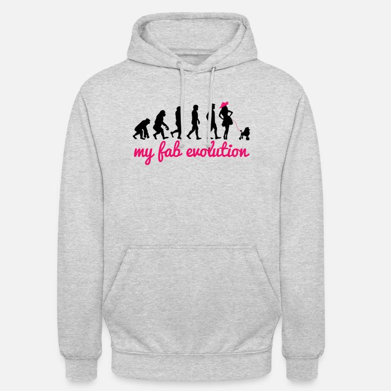 Hund / Pudel: My Fab Evolution - Unisex Hoodie - Hellgrau meliert