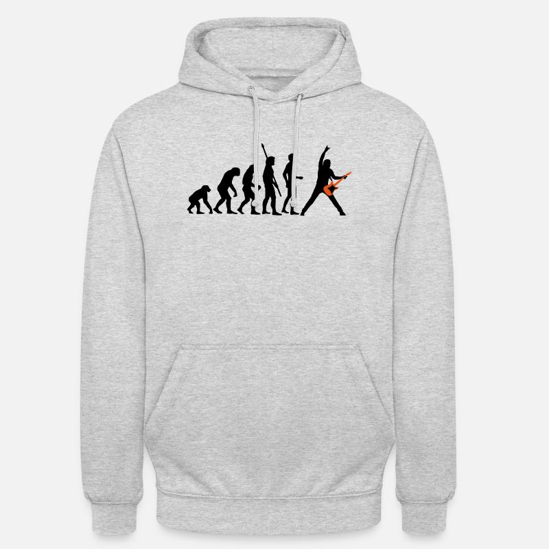evolution_guitar_a - Sweat-shirt à capuche unisexe - gris clair chiné