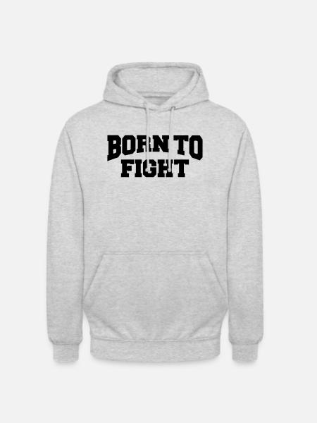 Born to fight - Sweat-shirt à capuche unisexe - gris clair chiné