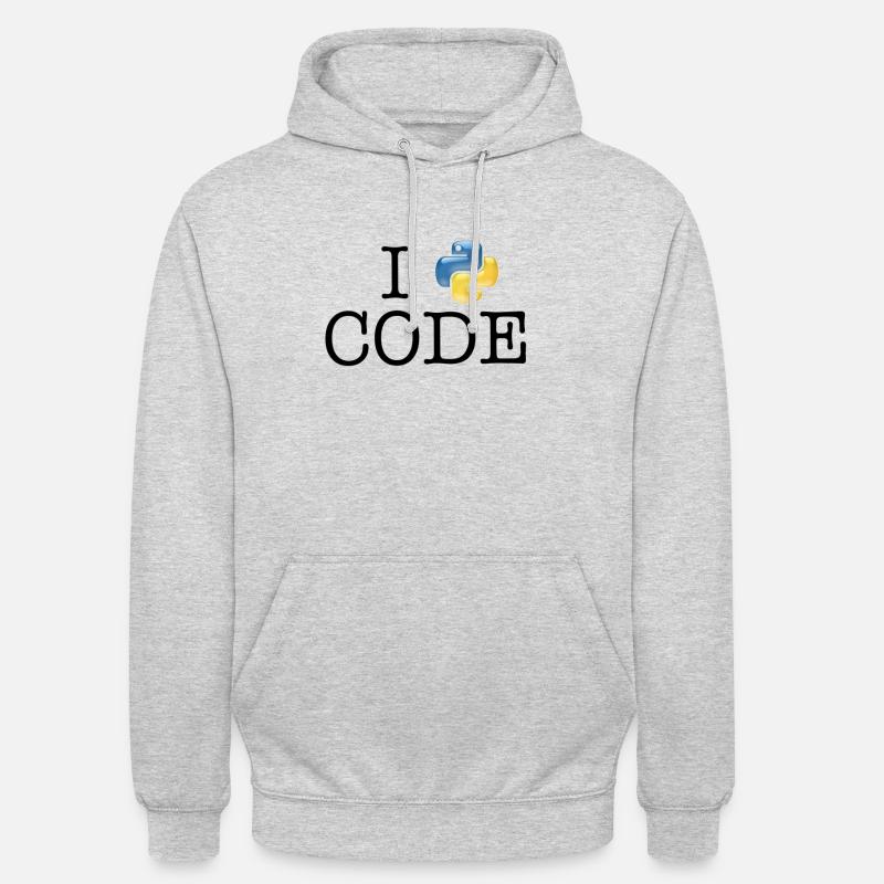 I love code - Python - Sweat-shirt à capuche unisexe - gris clair chiné