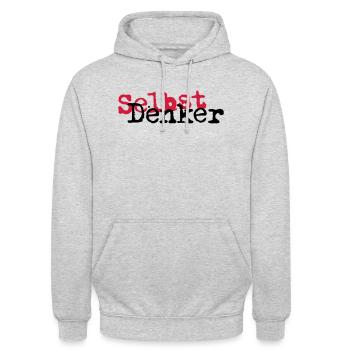 Self-thinker 2c color change possible - Unisex Hoodie - light heather grey - Front - Alina (178cm) & Michal (187cm)