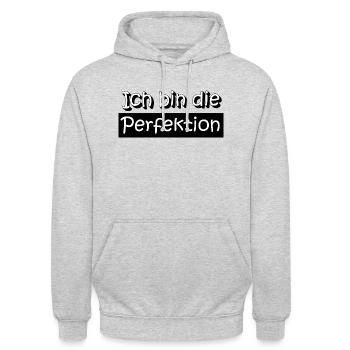 Perfekt - Unisex Hoodie - Hellgrau meliert - Vorne - Alina (178cm) & Michal (187cm)