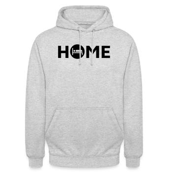 Hotel, Hostel, Hostel - Unisex Hoodie - light heather grey - Front - Alina (178cm) & Michal (187cm)