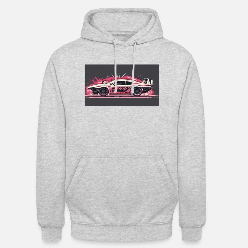 Voiture de course Splash - Sweat-shirt à capuche unisexe - gris clair chiné