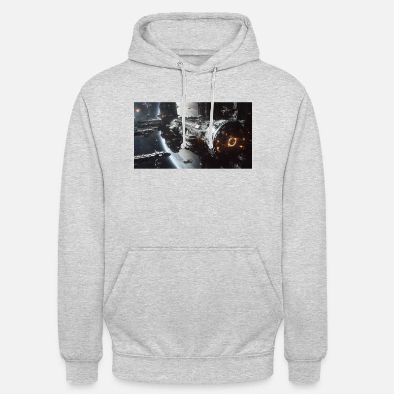 Perdu dans l’espace 1 1 - Sweat-shirt à capuche unisexe - gris clair chiné