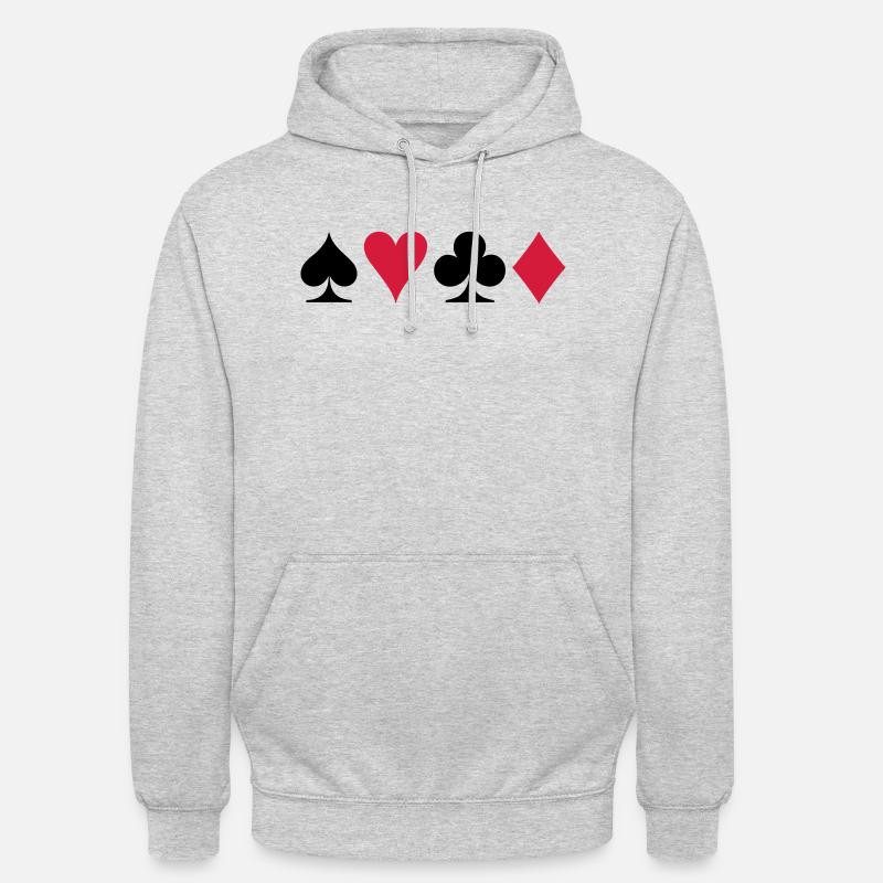 Poker - Unisex Hoodie - Hellgrau meliert
